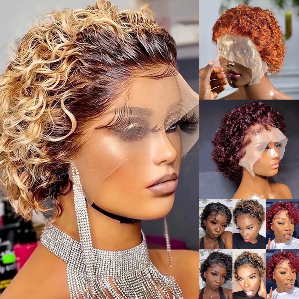 Remy Brazilian Curly Pixie Cut Wig LuxFashionGalleria.com ✨🛍🏬💫